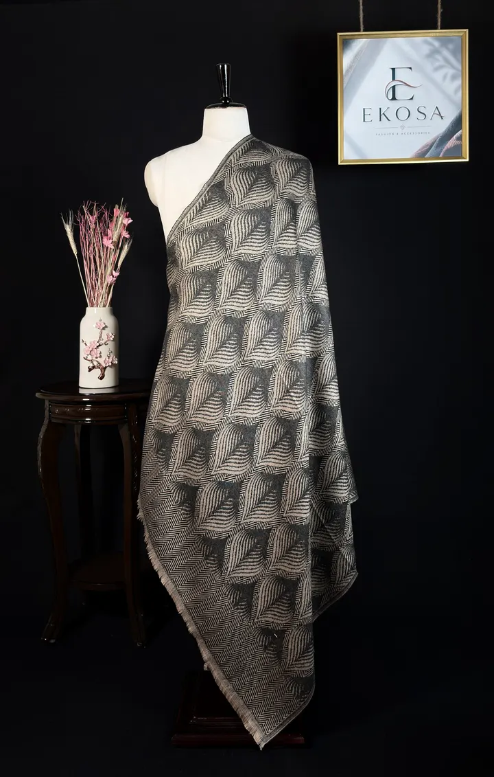 Leaf Weave Shawl — Black, image 1 of 2