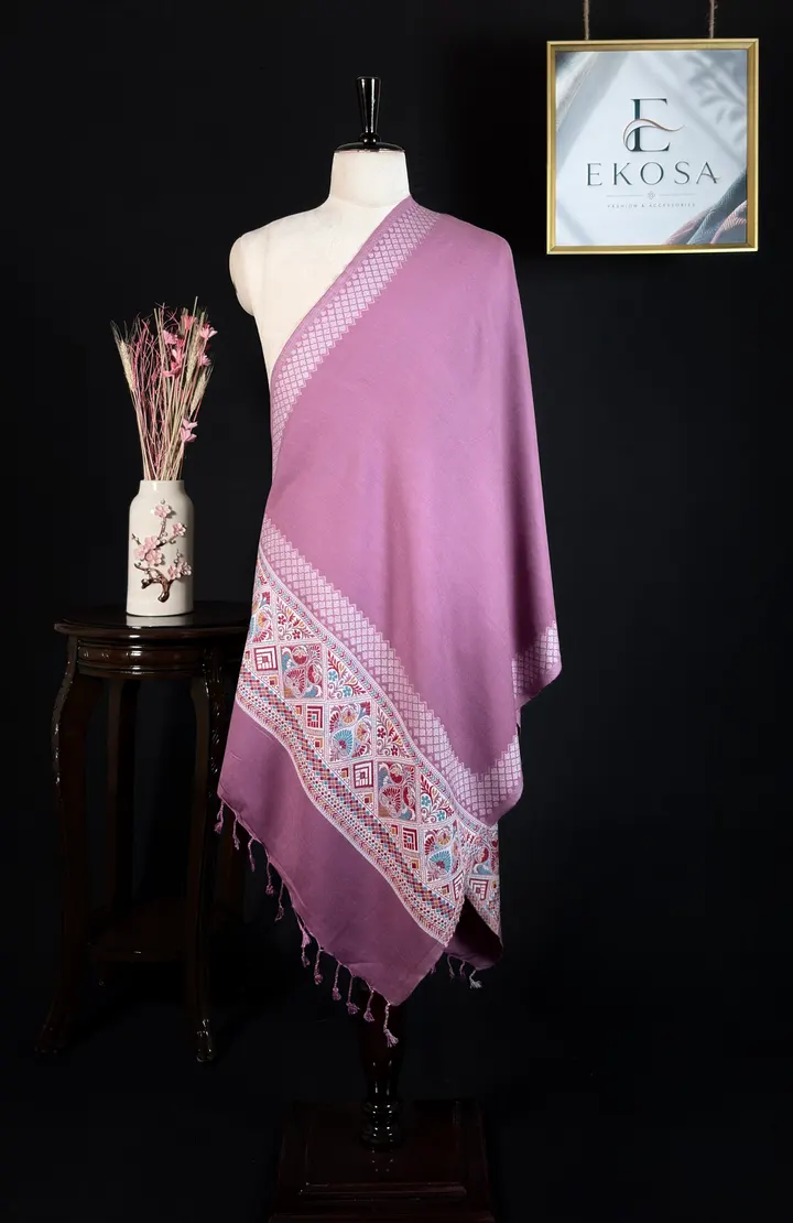 Classic Border Stole — Lavender, image 1 of 2