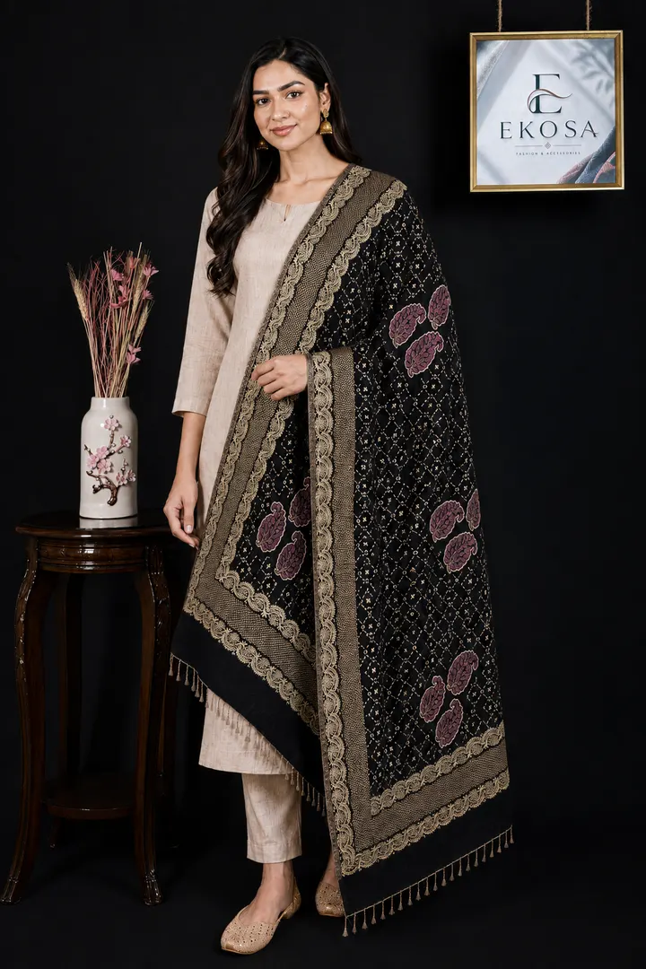 Gul Stole — Black, image 1 of 3