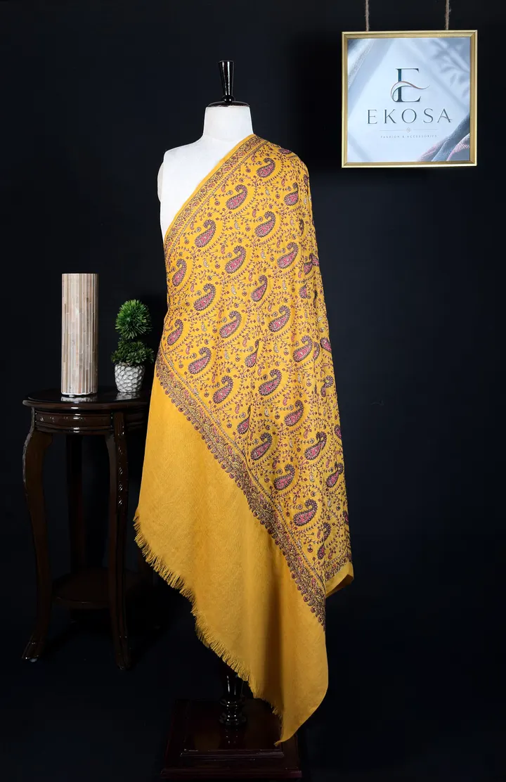 Royal Embroidery Shawl — Yellow, image 1 of 4