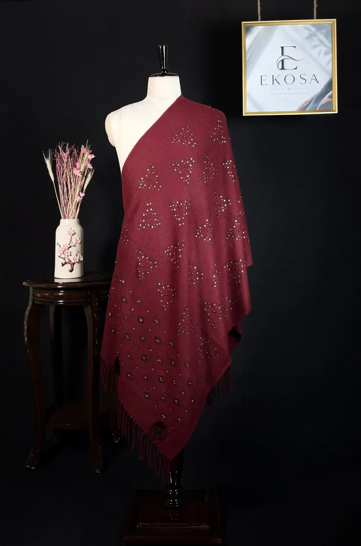 Triangle Stole — Maroon, image 1 of 3