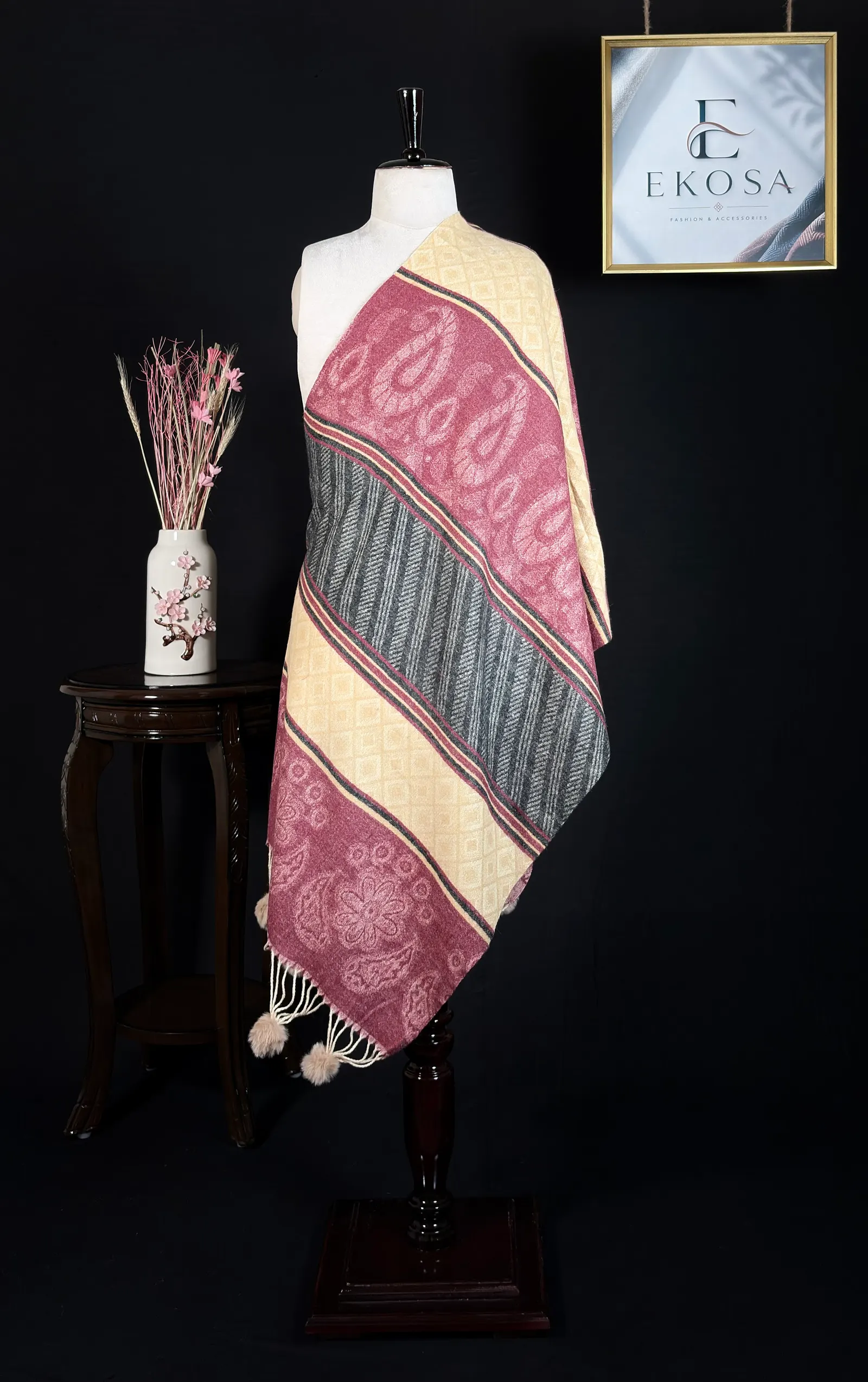 Bloom Paisley in maroon, image 1 of 3
