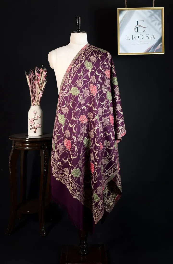 Floral Trail Stole — Purple, image 1 of 2