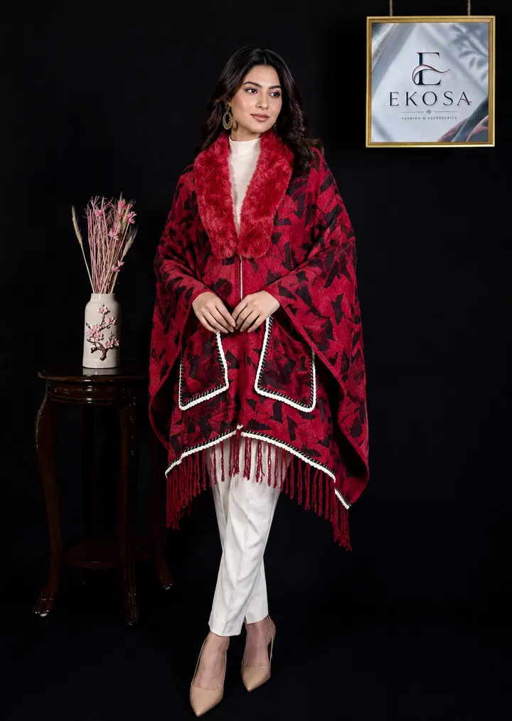 Poncho With Arms — Red, image 1 of 5