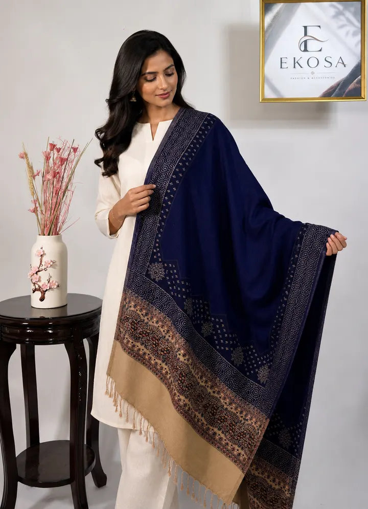 Royal Border Stole — Blue, image 1 of 4